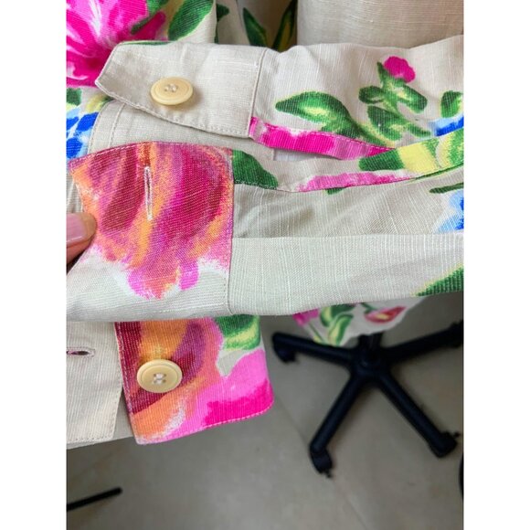 GO SILK Women long shirt  52ch 32 Long size 2X Silk  Linen - Picture 6 of 6